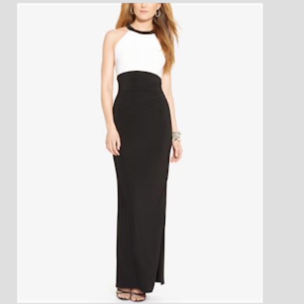 Lauren Ralph Lauren Two-Toned Jersey Gown